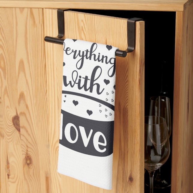 Season Everything with Love Quote  Kitchen Towel (Thirds Fold)