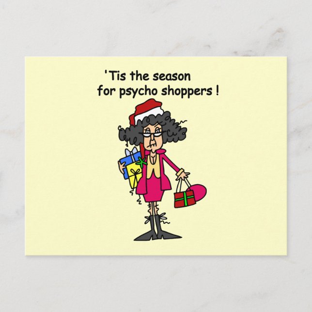 Season For Psycho Shoppers Postcard (Front)