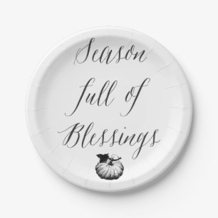 Season full of blessings paper plate