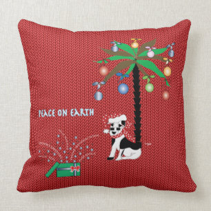 Season Greeting/Happy Holidays-Peace on Earth Throw Pillow