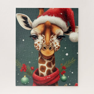 Season Greetings Giraffe Jigsaw Puzzle