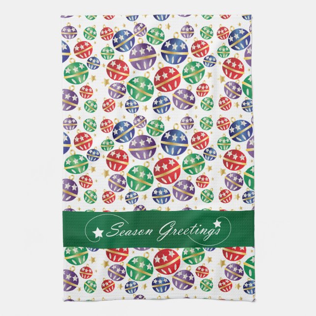 Season Greetings Jingle Bells Kitchen Towel (Vertical)