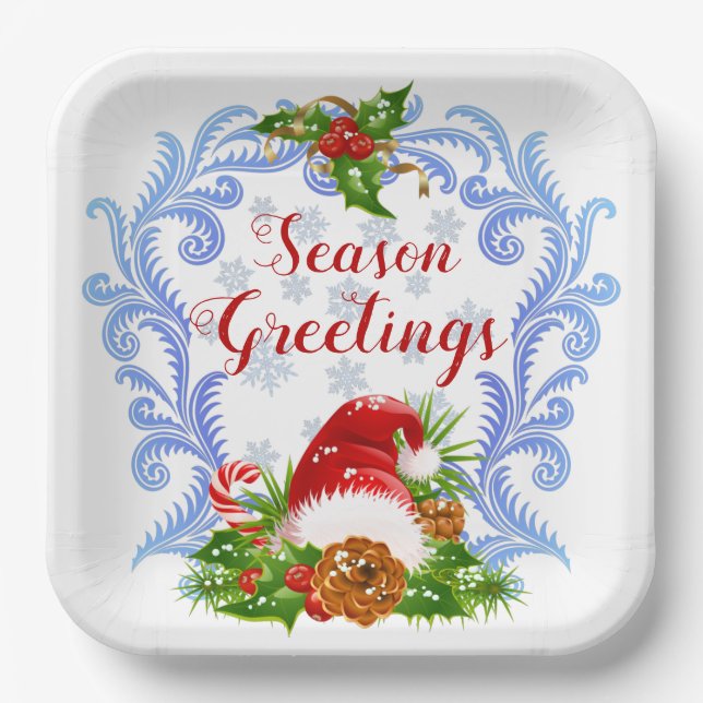 Season Greetings Paper Plate (Front)