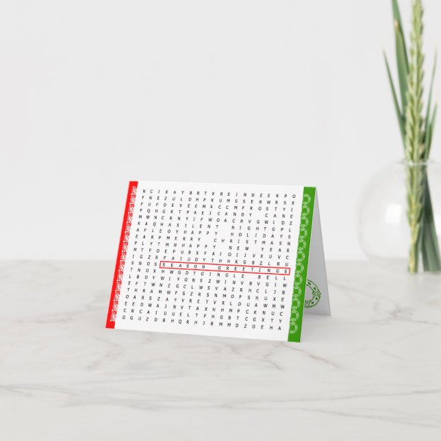 Season Greetings Word Search Card (Front)