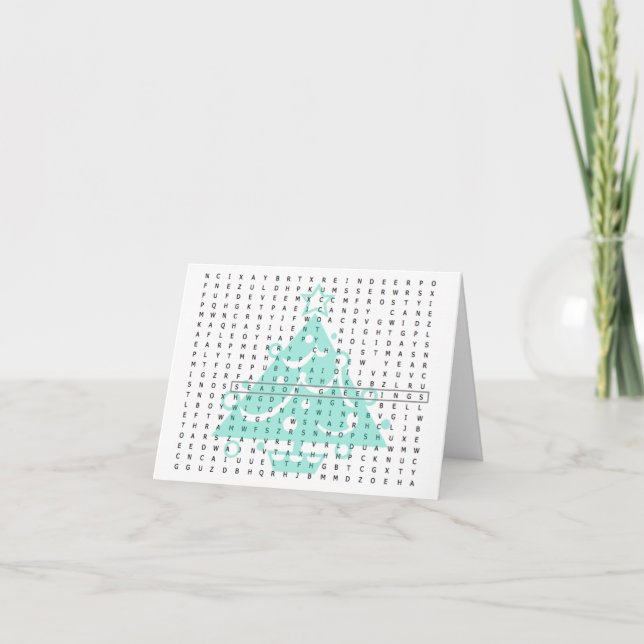 Season Greetings Word Search Card Tree (Front)