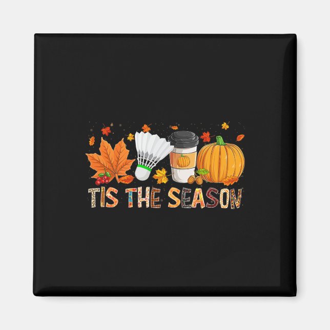 Season Leopard Pumpkin Badminton Halloween Fall Le Magnet (Front)