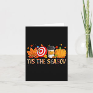Season Leopard Pumpkin Darts Halloween Fall Leaf  Card