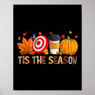 Season Leopard Pumpkin Darts Halloween Fall Leaf Poster