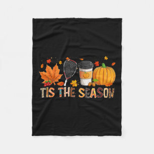 Season Leopard Pumpkin Racquetball Halloween Fall Fleece Blanket