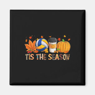 Season Leopard Pumpkin Volleyball Halloween Fall L Magnet