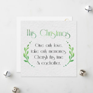 Season Minimalist Sentiment with Gold Flourishes Holiday Card