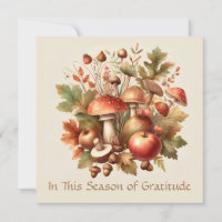 Season of gratitude Autumn mushroom acorn apple