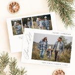 Season of Joy Family Photo Christmas Holiday Card<br><div class="desc">This "Season of Joy Family Photo Christmas Holiday Card" captures the essence of the holiday season with a charming touch. Featuring a rustic photo collage layout and elegant script, this Xmas card beautifully showcases your cherished family moments. The clean design and warm tones create a cozy feel, making it perfect...</div>