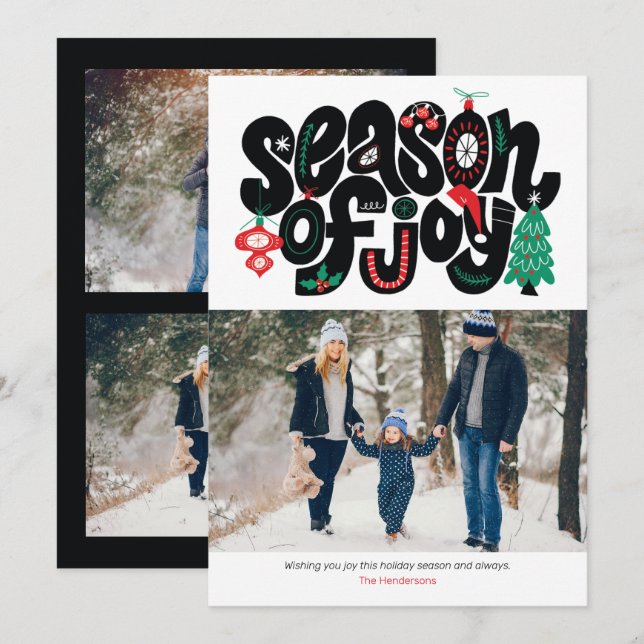Season of JOY Holiday Elements Holiday Photo Card (Front/Back)