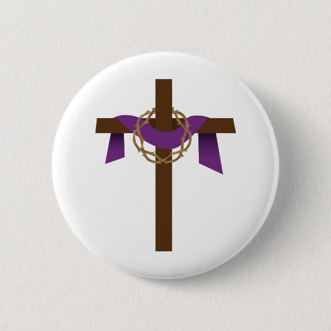 Season Of Lent Cross 2 Inch Round Button (Front)
