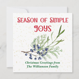 Season of Simple Joys Blue Juniper Christmas Holiday Card