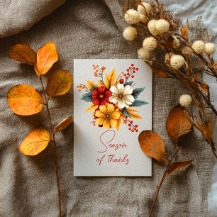 Season of Thanks Autumn Blooms Card