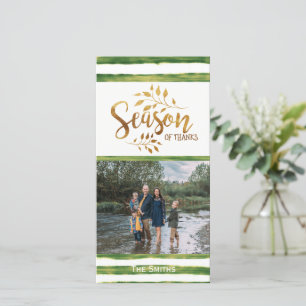Season of Thanks Thanksgiving Holiday Photo Card