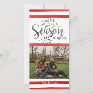Season of Thanks Thanksgiving Photo Card - Red