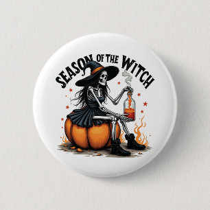 Season Of the Witch Spooky Hallowee Wtich 2 Inch Round Button