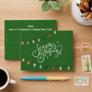 Season’s Greetings Christmas Lights Business Gift Envelope