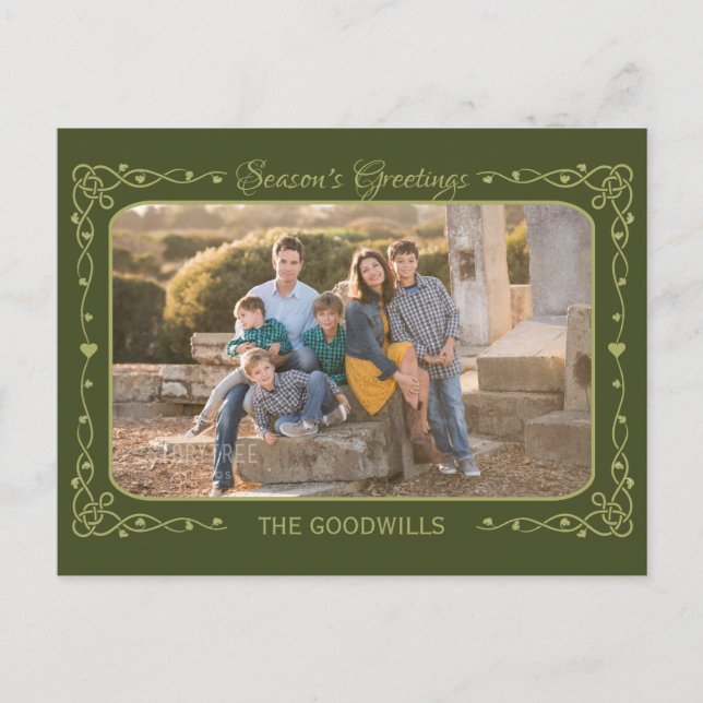 Season’s Greetings Custom Photo & Name postcard (Front)