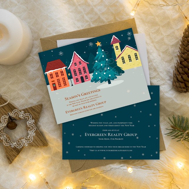 Season’s Greetings Real Estate Business Christmas Holiday Postcard (Season’s Greetings Real Estate Business Christmas Holiday Postcard)
