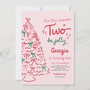 Season Two Celebrate Coquette Christmas Birthday Invitation