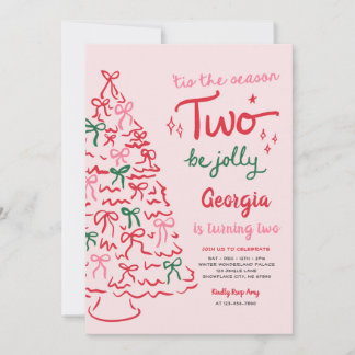 Season Two Celebrate Coquette Christmas Birthday Invitation