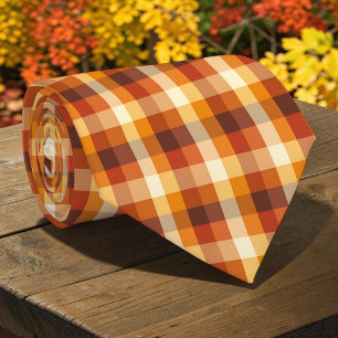 Seasonal Autumn Fall Plaid Necktie Tie