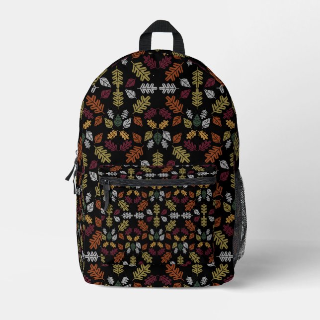 Seasonal Change Autumn Leaf Fall Printed Backpack (Front)