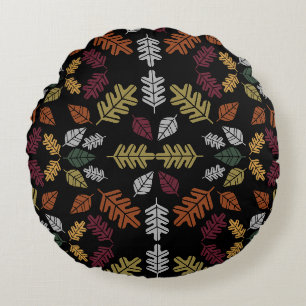Seasonal Change Autumn Leaf Fall Round Pillow