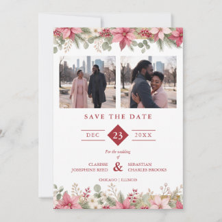 Seasonal  Classic Christmas Garland Wedding TLW26 Save The Date
