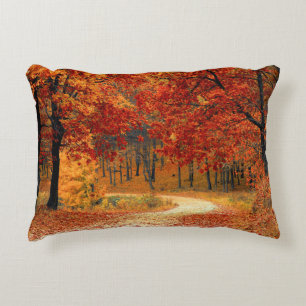 Seasonal colours of autumn accent pillow