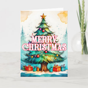 Seasonal Decorative Holiday Christmas Tree Card