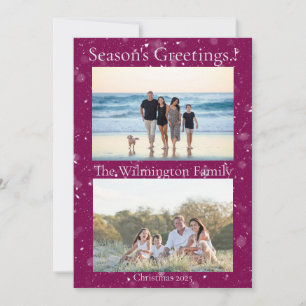 Seasonal Elf Quartet Family Photo Christmas Flat Card