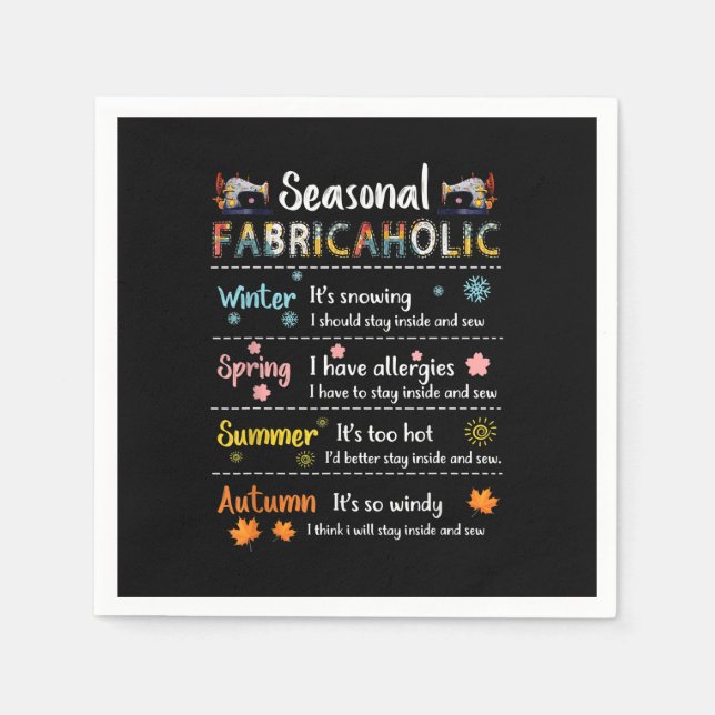 Seasonal Fabricaholic Winter Spring Summer Autumn Napkin (Front)
