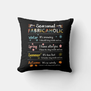 Seasonal Fabricaholic Winter Spring Summer Autumn Throw Pillow