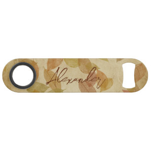 Seasonal Fall Leaf Pattern Bar Key