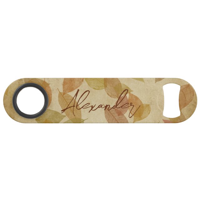 Seasonal Fall Leaf Pattern Bar Key (Front (Horizontal))