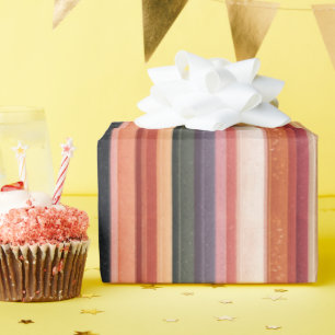 Seasonal Fall Striped  Wrapping Paper