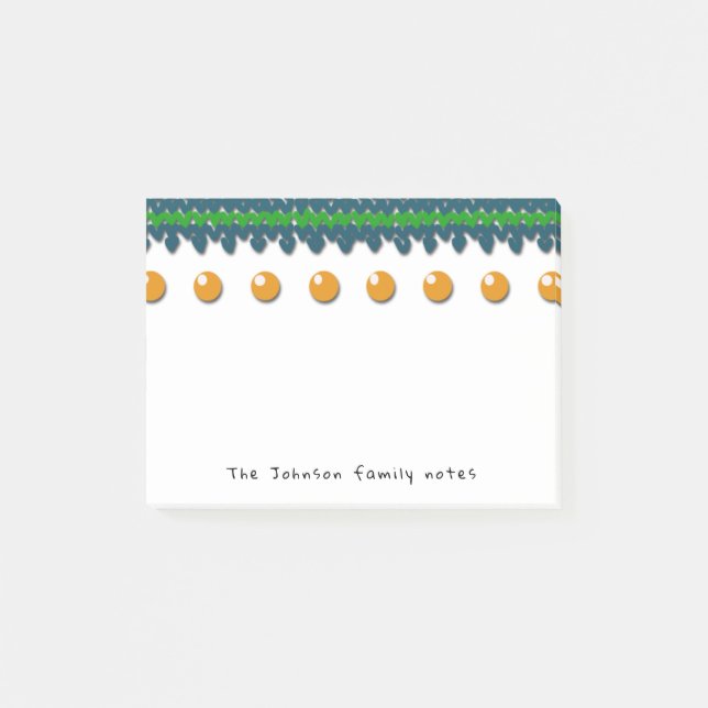 Seasonal Family Notes with Custom Text and Colour (Front)