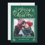 Seasonal Glow Editable Colour Christmas Card<br><div class="desc">Celebrate the season with this modern and stylish card from Berry Berry Sweet. Matching items and more design options are available at our store: www.berryberrysweet.com. Background colour can be customized online to best match your photo!</div>