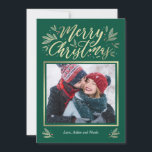Seasonal Glow Editable Colour Christmas Card<br><div class="desc">Celebrate the season with this modern and stylish card from Berry Berry Sweet. Matching items and more design options are available at our store: www.berryberrysweet.com. Background colour can be customized online to best match your photo!</div>
