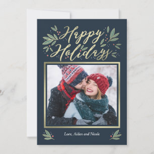 Seasonal Glow Editable Colour Holiday Card