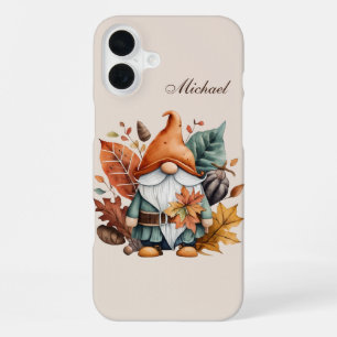 Seasonal gnome add name iPhone 16 plus case