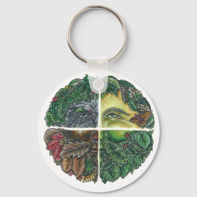 Seasonal Green Man Keychain (Front)