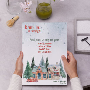 Seasonal Greetings Bloom Birthday Invitation 