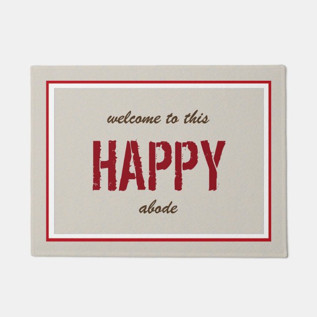 Seasonal Happy Abode with adjustable frames Doormat (Front)