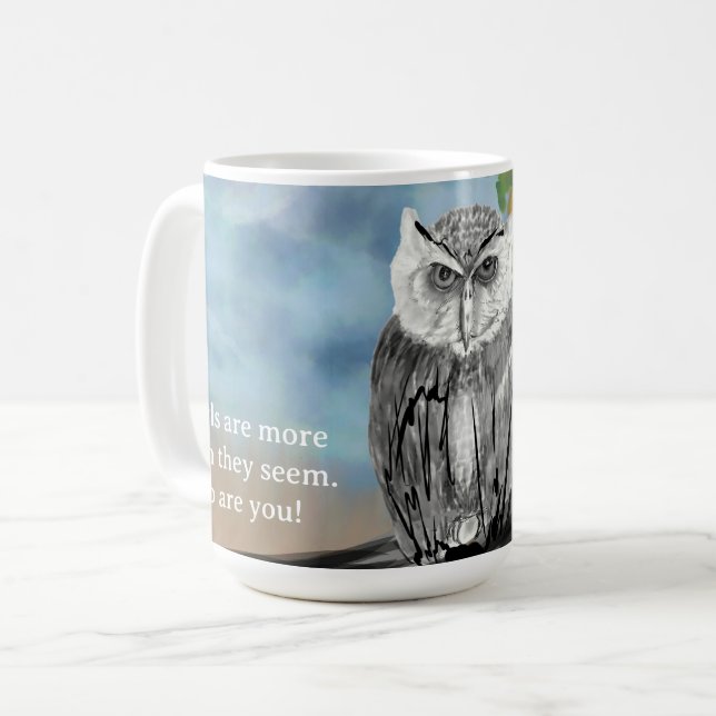 Seasonal Owl Print Coffee Mug (Front Left)